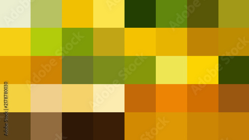 Принти на полотні Colorful mosaic grid of earthy tones featuring various shades of yellow, olive g