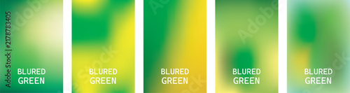 Set of five vertical abstract green gradient backgrounds