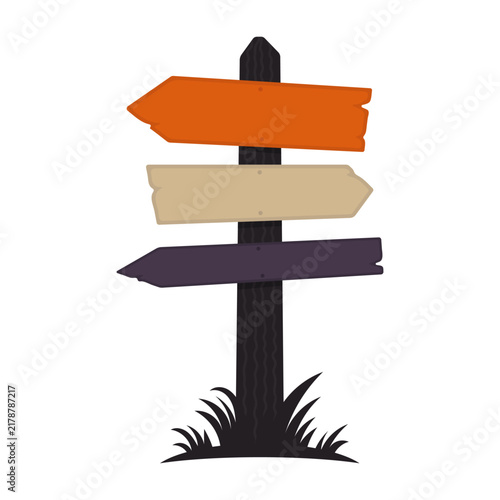 Signpost icon. Colored silhouette. Front view. Vector simple flat graphic illustration. Isolated object on a white background.