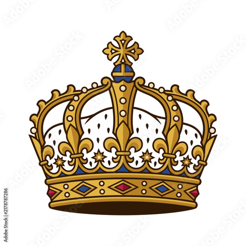 Foto Golden Royal Crown Illustration on Isolated Background