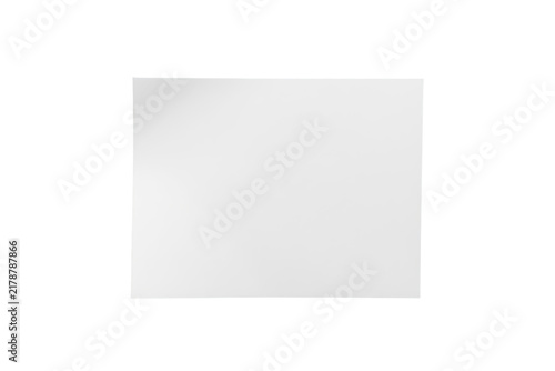 Blank white rectangular paper card with subtle shadow