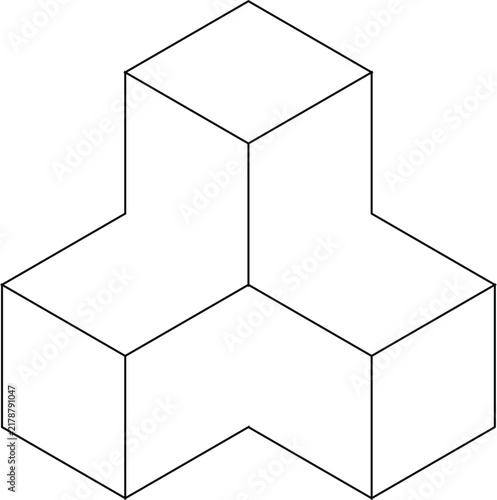 Isometric Geometric Cube Blocks Logo Design