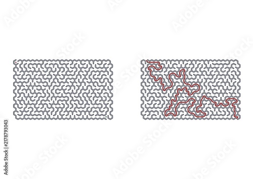 фотографія Abstract maze design with complex patterns and outlined shapes