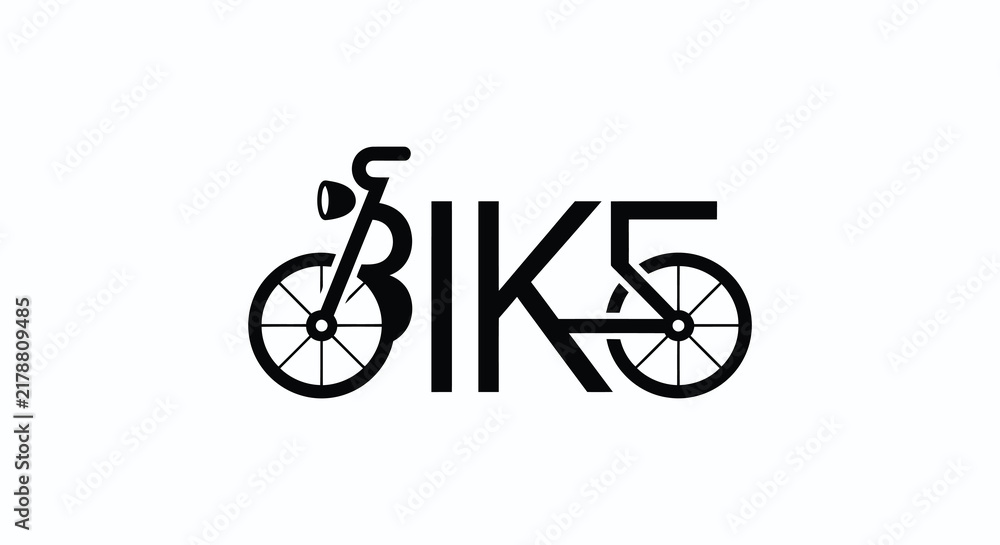 Fototapeta premium The word bikes is creatively formed with bicycle silhouettes cycling silhouette vector