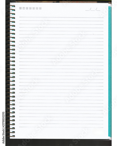 Blank Lined Notebook Paper Sheet