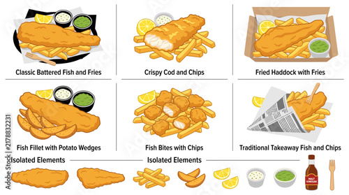 Принти на полотні Professional vector collection featuring different styles of traditional Fish an