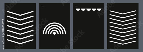 Minimalist Geometric Abstract Line Art Set Featuring Modern Monochrome Shapes and Striking Contemporary Graphic Design Patterns