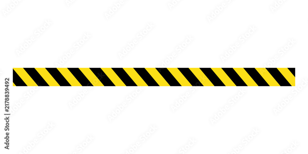 Obraz premium Yellow and black hazard warning tape strip with diagonal stripes