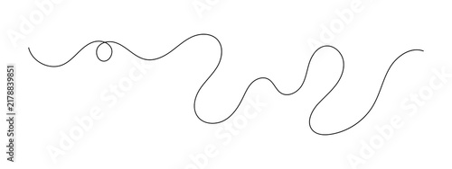 Abstract single continuous black line drawing with a smooth wave pattern