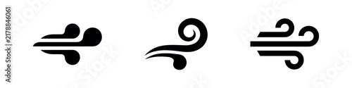 Canvastavla Wind Blow and Airflow Silhouette Icon Set