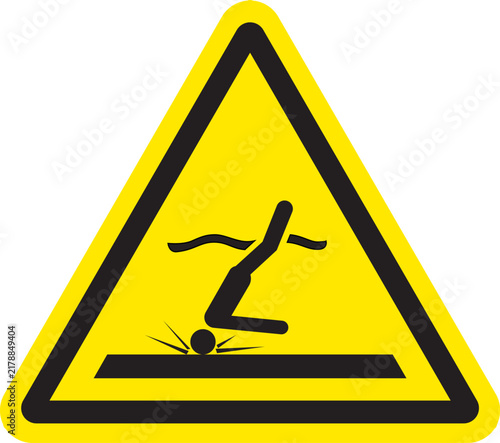 Shallow Water Diving Hazard Warning Sign