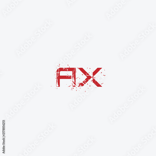 letters ax text logo design vector