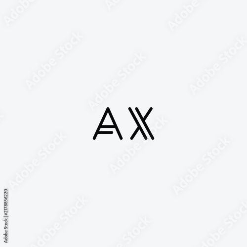 letters ax text logo design vector