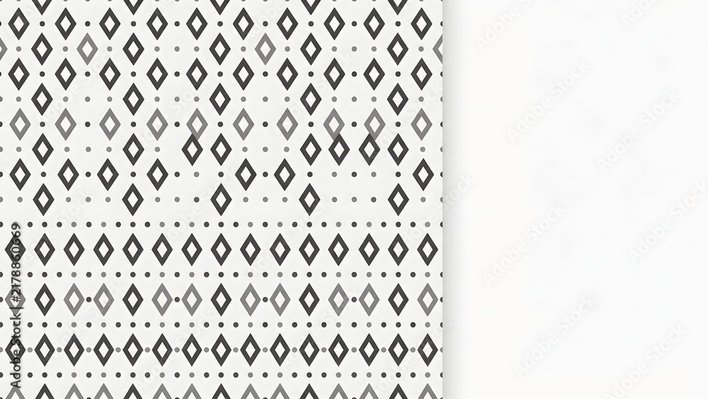 Geometric diamond pattern illustration with dots and copy space