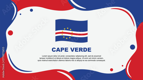 Cape Verde Flag Abstract Background Flat Design Template. Cape Verde Independence Day Banner Wallpaper Vector Illustration. Cape Verde Banner