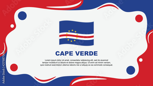 Cape Verde Flag Abstract Background Flat Design Template. Cape Verde Independence Day Banner Wallpaper Vector Illustration. Cape Verde Cartoon