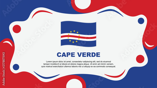Cape Verde Flag Abstract Background Flat Design Template. Cape Verde Independence Day Banner Wallpaper Vector Illustration. Cape Verde Template