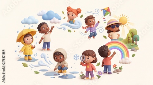 3D Little Weather Explorers Learning About Seasons and Weather