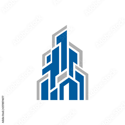 Modern Cityscape Abstract Building Design In Blue And Gray Tones