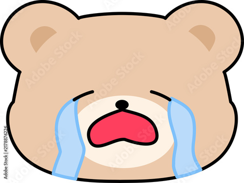 Konstfotografi Cute Wailing Bear Character Face Crying with Tears