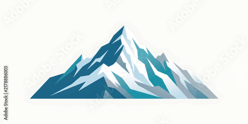Mount Everest snow capped mountain peak vector illustration