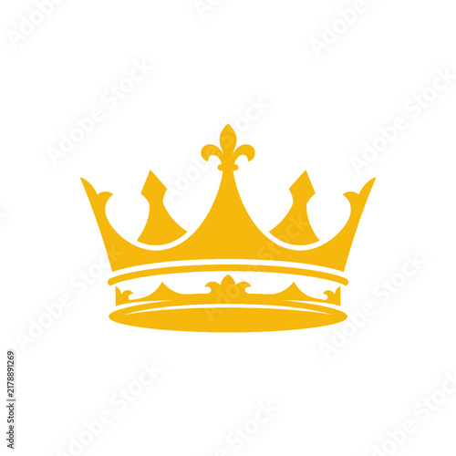 Картината върху платно Golden Crown Symbol Isolated on White