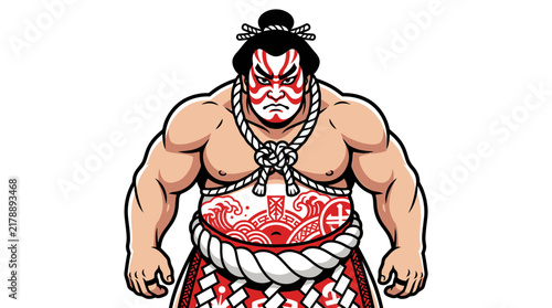 Foto Strong Japanese Sumo Wrestler Character Illustration