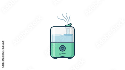 Minimalist Vector Illustration of a Modern Portable Humidifier