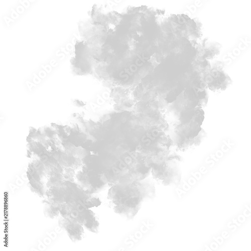 Soft White Smoke Cloud Overlay on Transparent Background.