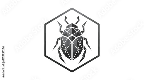Abstract Geometric Beetle Logo Design