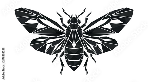 Geometric Low Poly Bee Graphic Design Illustration