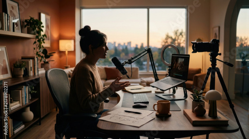 Creative Home Studio Podcasting And Video Recording Setup