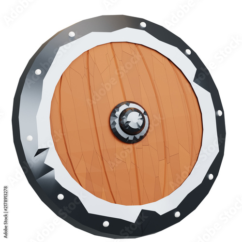 Stylized Round Wooden Buckler Shield - Fantasy RPG Game Item