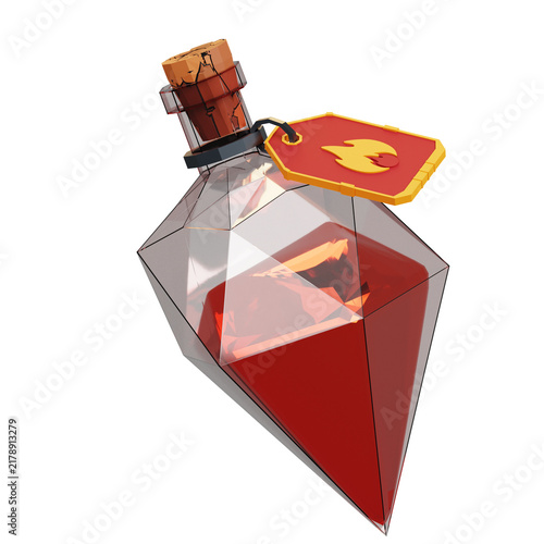 Fire Potion Bottle Fantasy RPG Game Item