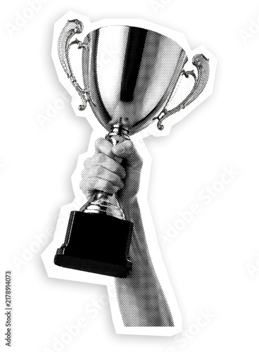 Halftone Victory Trophy Sticker