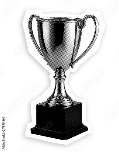 Scrapbook Halftone Trophy Sticker