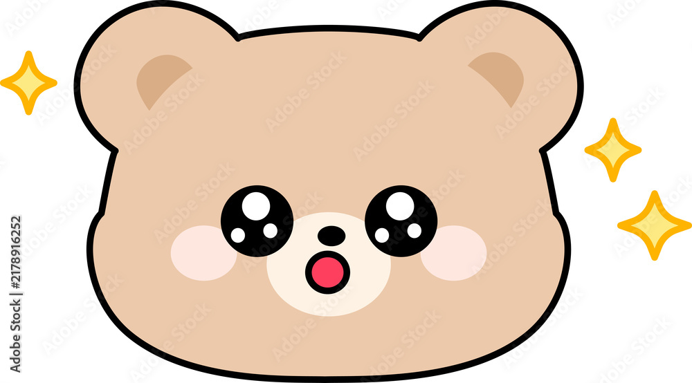 Obraz premium Smiling Squinting Bear Character Face