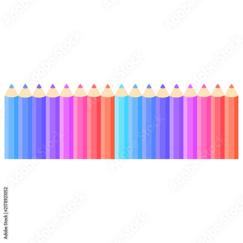 Row of colorful pencils illustration