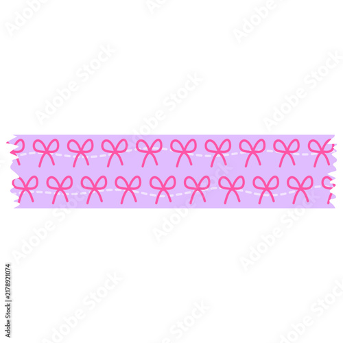 Cute pink bow washi tape pattern