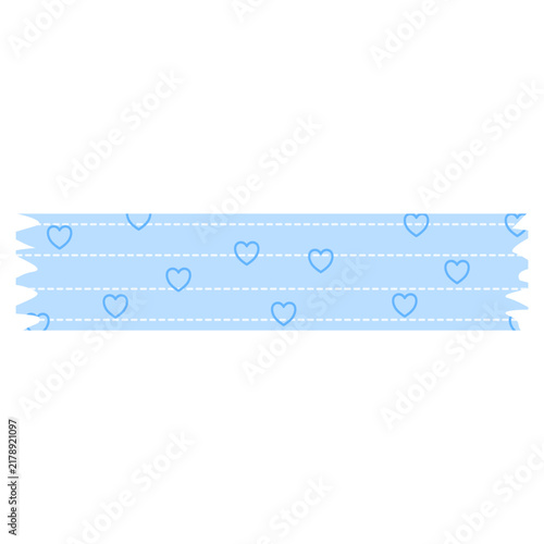 Blue washi tape with heart pattern