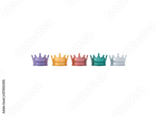Colorful Crown Collection on Black Background