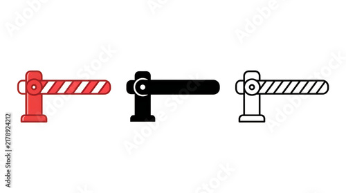 Three traffic barriers in different styles