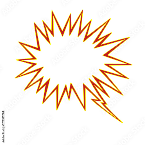 Comic Burst Speech Bubble Outline with Double Border.
