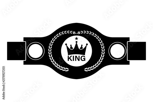 Boxing Championship Belt Icon, Champion belt icon, golden and back Boxing Championship Belt Icon