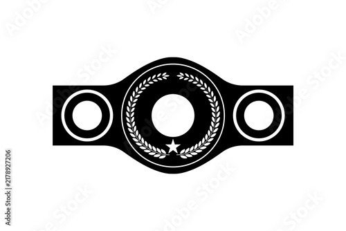Boxing Championship Belt Icon, Champion belt icon, golden and back Boxing Championship Belt Icon