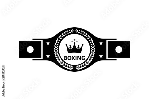 Boxing Championship Belt Icon, Champion belt icon, golden and back Boxing Championship Belt Icon