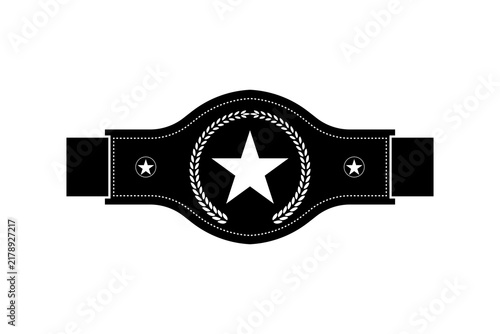 Boxing Championship Belt Icon, Champion belt icon, golden and back Boxing Championship Belt Icon