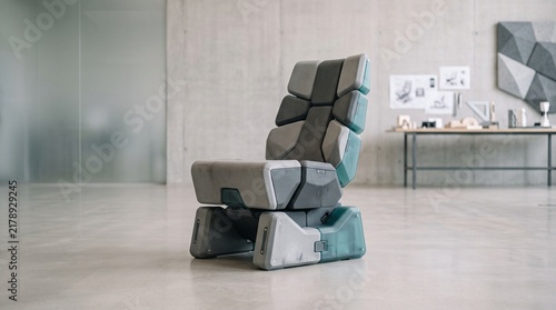 Modular Magnetic Chair with Detachable Components and Futuristic Design