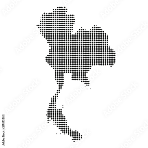 Halftone dotted map of Thailand vector illustration