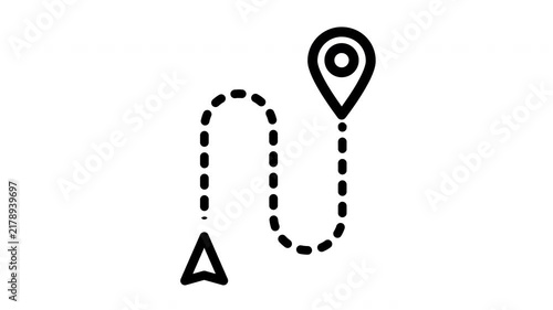route map pin navigation tracking vector animation loop motion graphic GPS logistics